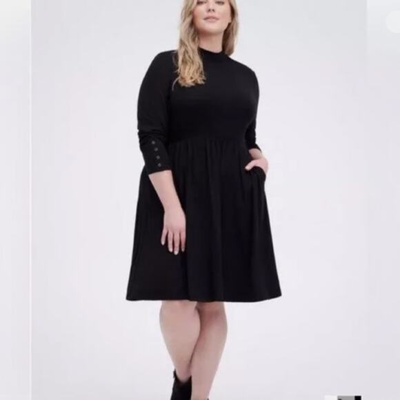 Torrid Super Soft Knit Mock Neck Slip On Stretch Pockets Dress Plus Size 4x - Picture 1 of 11